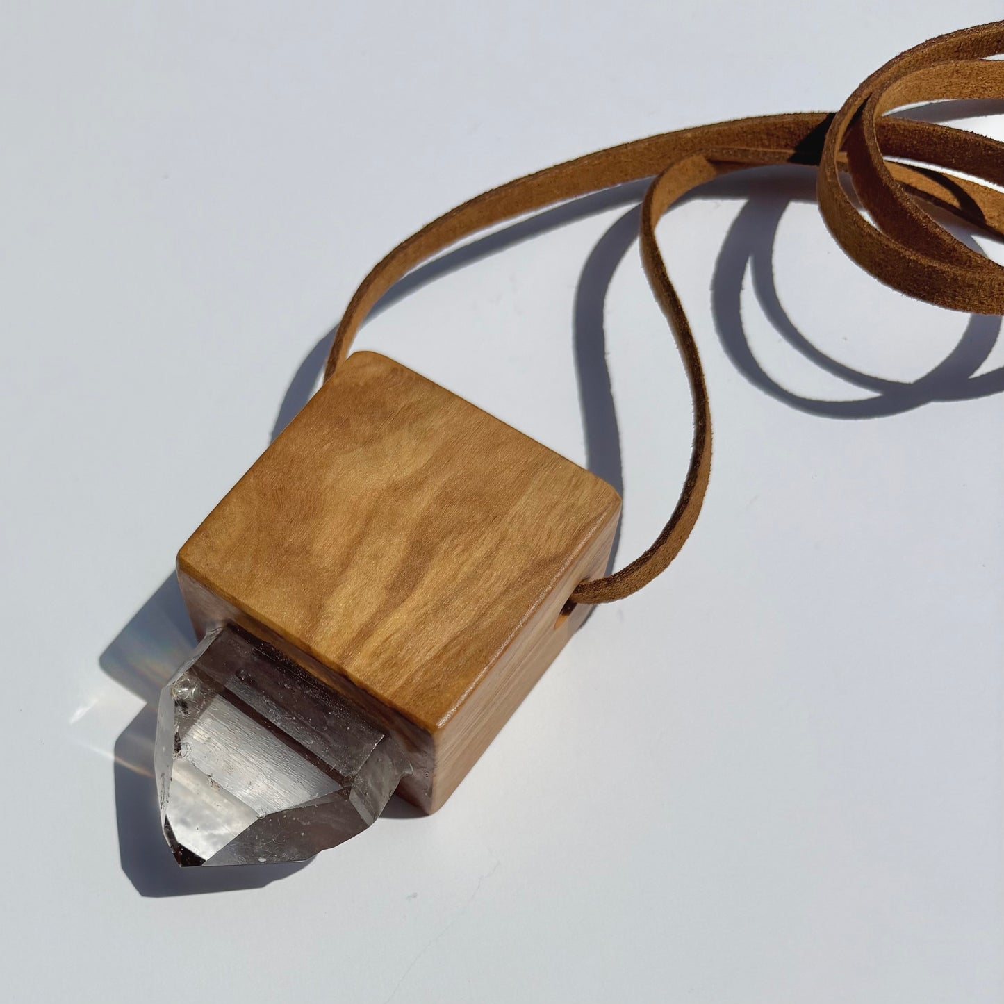 Collar cuarzo cristal + olivo